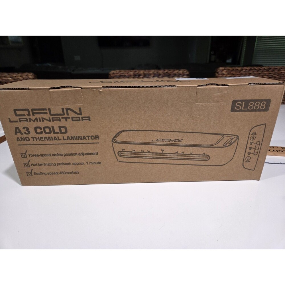 QFUN SL888 Laminator 13-Inch Thermal Lamination 9 in 1 Thermal & Cold A3 Boxed